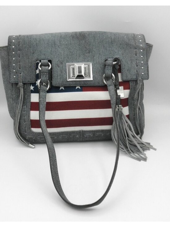 Aimee Kestenberg Handbags - Aimee Kestenberg Hope for Warriors U.S.A. Flag Denim Shoulder Bag NEEDS WASHING!